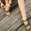 Grün Leder Sommer Sandale