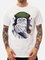 Herren Weiß Rundhals Print Lässig Baumwolle Shirts