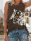 Retro Lässig Große Größen Print Tanktop Blusen&Shirts