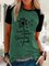 Buchstabe Kurzarm Print Lässig Blusen&Shirts
