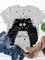 Retro Lässig Kurzarm Print T-Stück Shirts Blusen&Shirts