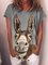 Print Kurzarm Lässig Shirts & Blusen&Shirts