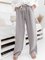 Grau Leinen Freizeithose