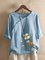 Geblümt 3/4 Ärmel Lässig Rundhals Shirts & Blusen&Shirts