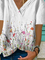 Weiß Geblümt Lässig Baumwolle Shirts & Blusen&Shirts