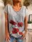 Damen Kurzarm Print Baumwolle Shirts & Blusen