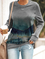 Große Größen Lässig Rundhals Print Sweatshirt