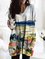 Malerei Print Langarm Shirts & Blusen mit V-Ausschnitt