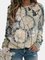 Löwenzahn Print Langarm Sweatshirts mit Rundhals