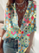 Hemdkragen Geometrischer Print Blusen mit Langarm