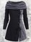 Unifarben Schlitz Langarm Freizeitkleid