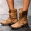 Modetalente Winterstiefel Damen PU Lässig Martin Stiefel Flache mit Schnürung