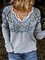 Retro Geometrischer Print Blusen & Shirts mit V-Ausschnitt