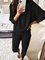 Neu Einfach Basic Zuhause Retro Schick Unifarben Normal Lässig Langarm Nachtwäsche Loungewear Set