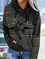 Langarm Lässig Kapuze Print Katze Kapuzenpullover