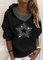 Lässig Strass Stern Langarm Kapuze Sweatshirt