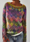 Abstrakt Rundhals Gestrickt Shirts & Blusen&Shirts