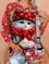 Rundhals Langarm Print Katze Sweatshirts