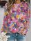 Geblümter Print Winter Langarmshirts mit Rundhals