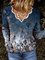 Damen V-Ausschnitt Shirts & Blusen mit Blumen Print