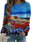 Damen Print Normal Langarm Sweatshirt