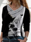 Große Größen Langarm Print Shirts & Blusen&Shirts