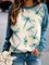 Damen Patchwork Sweatshirts mit Libelle Print