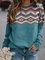 Baumwolle Geometrische Sweatshirts mit Rundhals