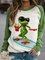 Print Lässig Schulterfrei Shirts & Blusen&Shirts