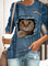 Lässig Langarm Katze Sweatshirt