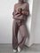 Neu Damen Schick Retro Große Größen Bequem Zuhause Sport Lässig Gestrickt Zwei Stücke Sets Set