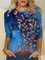 Lässig Langarm Schmetterling Print Shirts & Blusen&Shirts