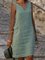 Retro Unifarben Große Größen Ärmellos Freizeitkleid