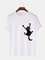 Rundhals Print Baumwollgemisch Herren Fashion Print T-Stück