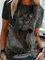 Baumwollgemisch Lässig Print Kurzarm Shirts & Blusen&Shirts