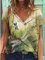 Lässig Kurzarm Tier V-Ausschnitt Shirts & Blusen&Shirts