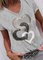 Normal Kurzarm Abstrakt V-Ausschnitt Shirts & Blusen&Shirts