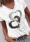 Normal Kurzarm Abstrakt V-Ausschnitt Shirts & Blusen&Shirts