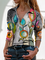 Große Größen Print Langarm Shirts & Blusen&Shirts