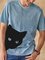 Retro Baumwollgemisch Tier Print T-Stück Shirts & Blusen&Shirts