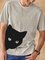 Retro Baumwollgemisch Tier Print T-Stück Shirts & Blusen&Shirts