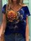 Print T-Shirts mit V-Ausschnitt