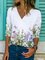 Lässig Baumwollgemisch Print Langarm Shirts & Blusen&Shirts