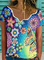 Große Größen Hippie Print Shirts & Blusen&Shirts