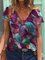 Print Kurzarm Lässig Shirts & Blusen&Shirts