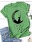 Retro Katze Mond Geometrischer Print Shirts mit Kurzarm