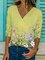 Langarm V-Ausschnitt Shirts & Blusen mit Print