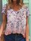 Pastoral Jersey Geblümte Shirts & Blusen mit Kurzarm
