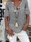 Kurzarm Print V-Ausschnitt Retro Shirts & Blusen&Shirts