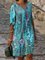 Retro Geometrisches Freizeitkleid mit Blumenmuster